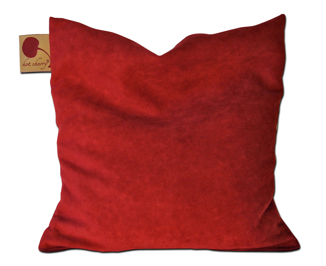 Hot Cherry Square Pillow in Plush Red Ultra-Suede - Trending Wellness Store