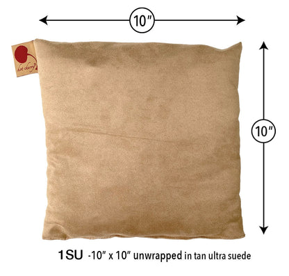 Square Cherry Stone Pillow in Tan Ultra-Suede - Trending Wellness Store