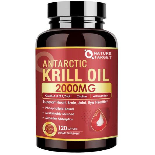 Krill Oil 2000mg with Omega-3 + Astaxanthin, 60-Day Supply - Trending Wellness Store