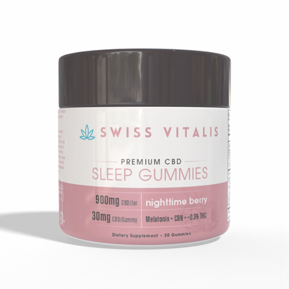 Swiss Vitalis  Sleep Gummies - 30 Count CBD+CBN+THC+Melatonin - Trending Wellness Store