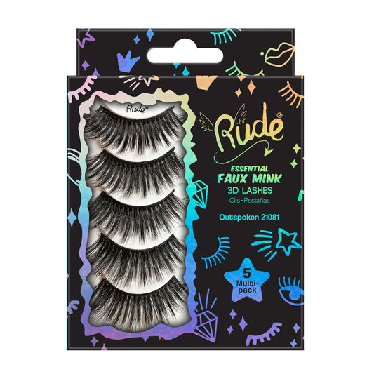 Rude Essential Faux Mink 3D Lashes 5 Multi-Pack - Outspoken - Trending Wellness Store