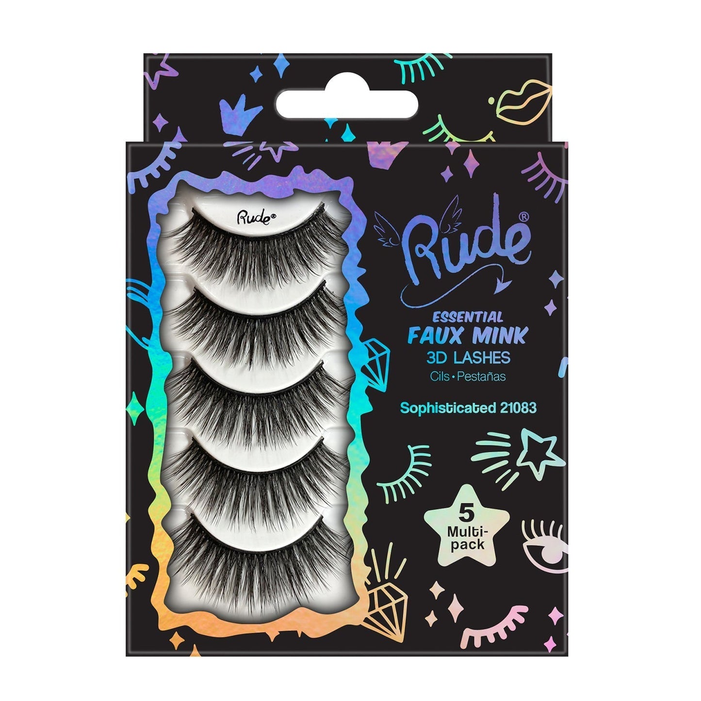 Rude Essential Faux Mink 3D Lashes 5 Multi-Pack - Sophisticated - Trending Wellness Store