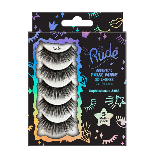 Rude Essential Faux Mink 3D Lashes 5 Multi-Pack - Sophisticated - Trending Wellness Store