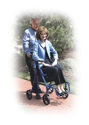 Duet 2-in-1 Rollator Transport Chair - Burgundy, Lightweight, Padded Seat & Backrest - Trending Wellness Store