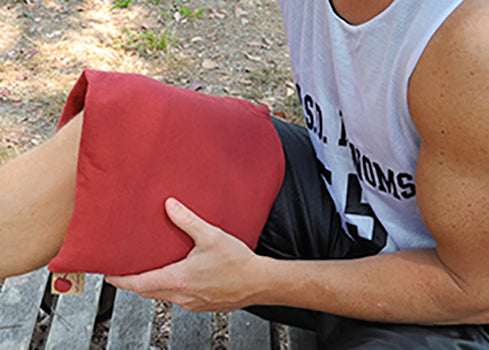 Hot Cherry Double Square Pillow in Red Denim - Trending Wellness Store
