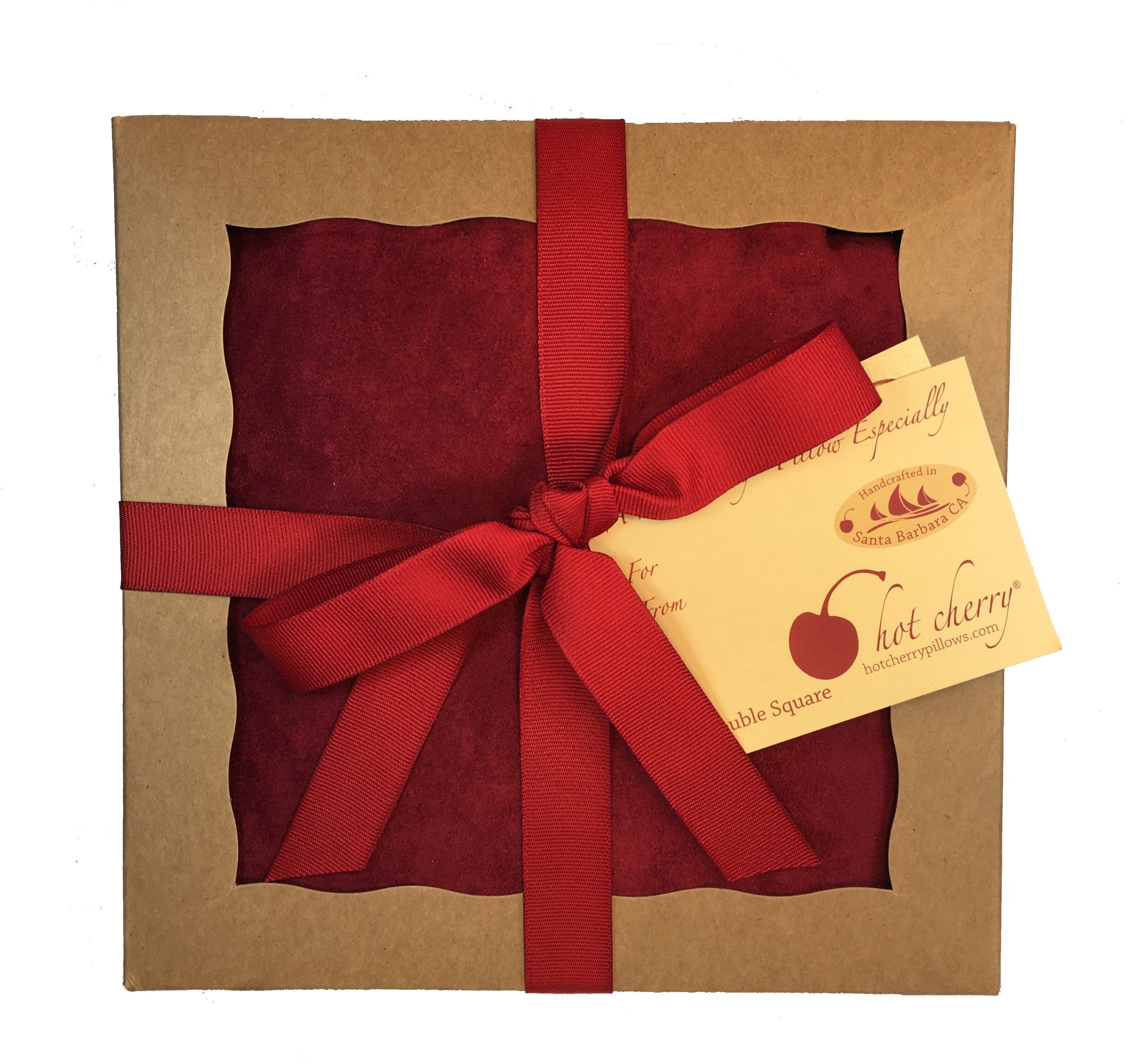 Hot Cherry Double Square Pillow in Plush Red Ultra-Suede - Trending Wellness Store