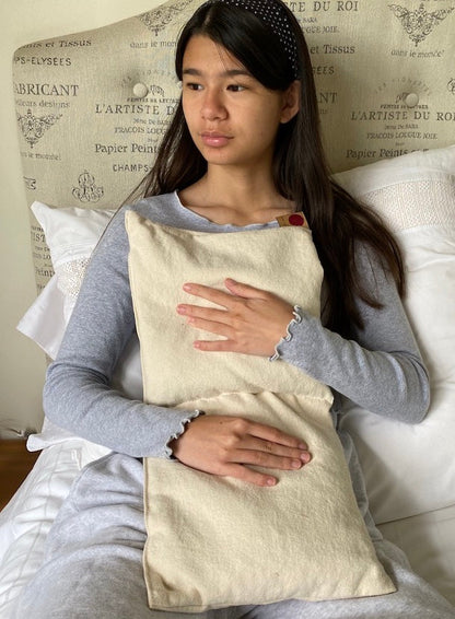 Hot Cherry Double Square Pillow in Natural Denim - Trending Wellness Store