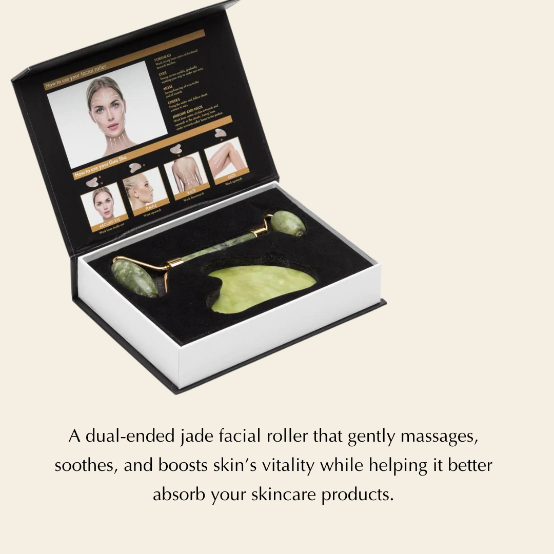 Natural Jade Roller and Gua Sha - Puffiness Reduction - Trending Wellness Store
