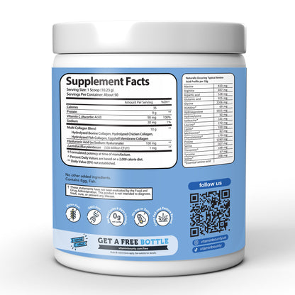 Colageno Hidrolizado 5 en 1 con Ácido Hialurónico, Vitamina C y Probióticos - Trending Wellness Store