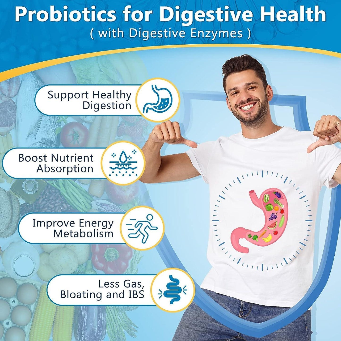3-in-1 Digestive Health Probiotics, 100 Billion CFUs - Trending Wellness Store
