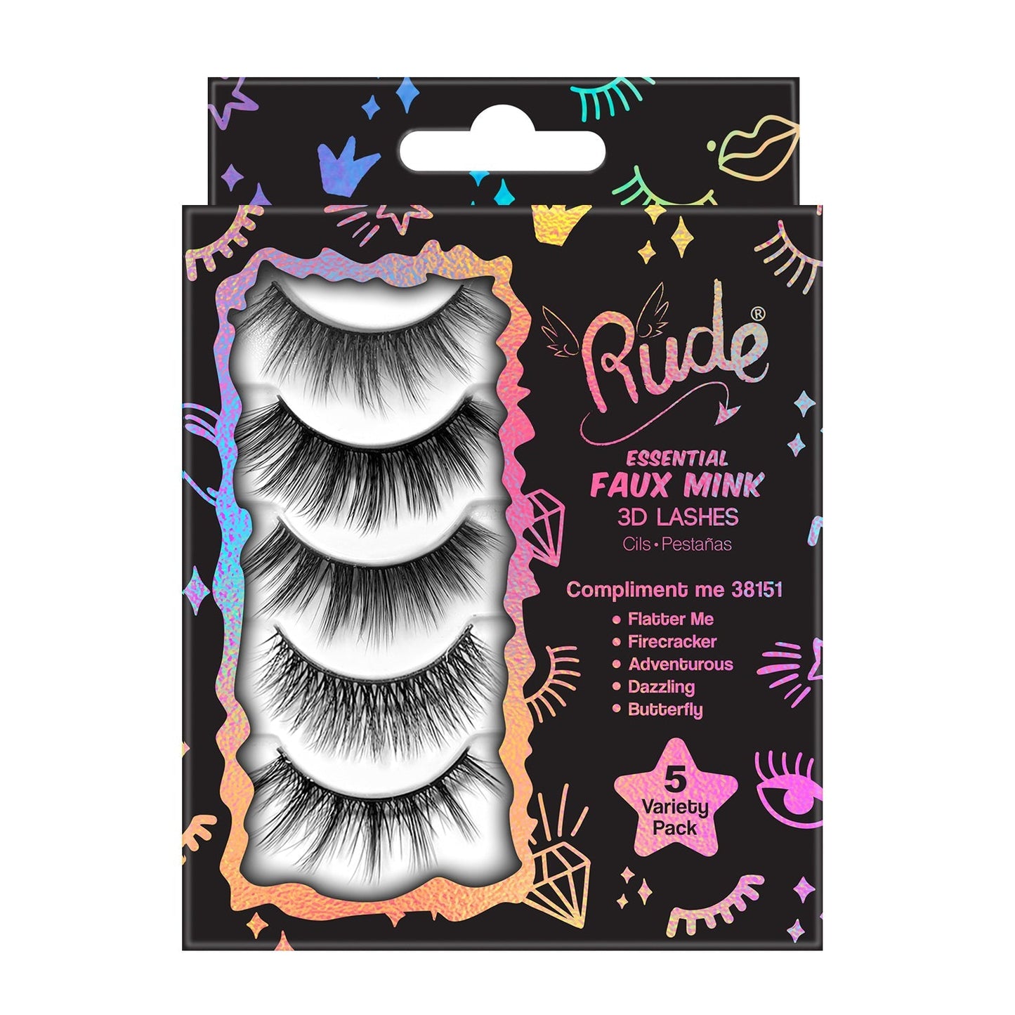 Rude Essential Faux Mink 3D Lashes 5 Multi-Pack - Trending Wellness Store