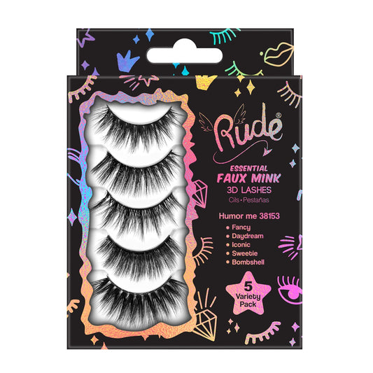 Rude Essential Faux Mink 3D Lashes 5 Multi-Pack - Humor Me - Trending Wellness Store