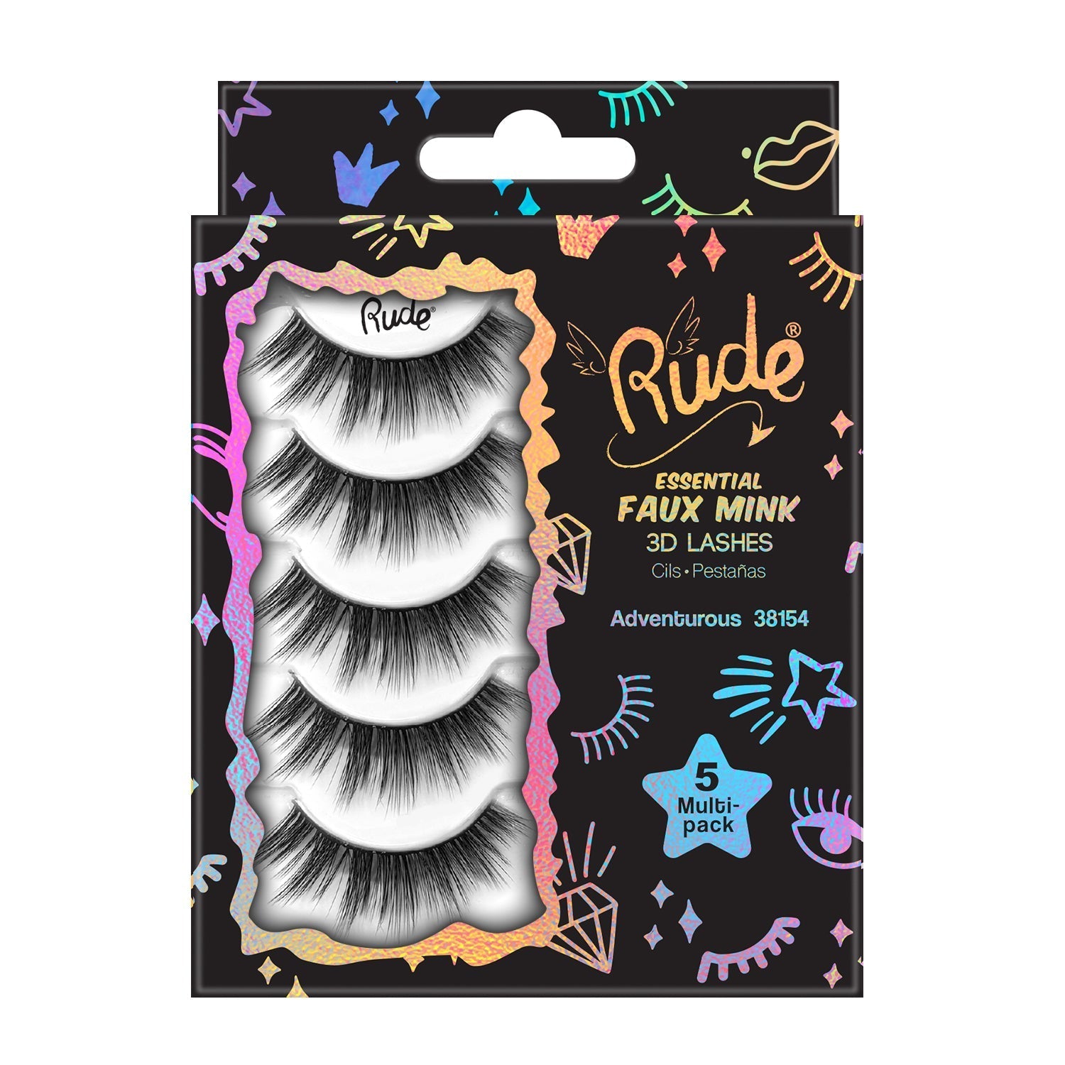 Rude Essential Faux Mink 3D Lashes 5 Multi-Pack - Adventurous - Trending Wellness Store