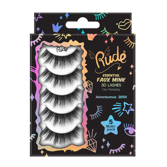 Rude Essential Faux Mink 3D Lashes 5 Multi-Pack - Adventurous - Trending Wellness Store