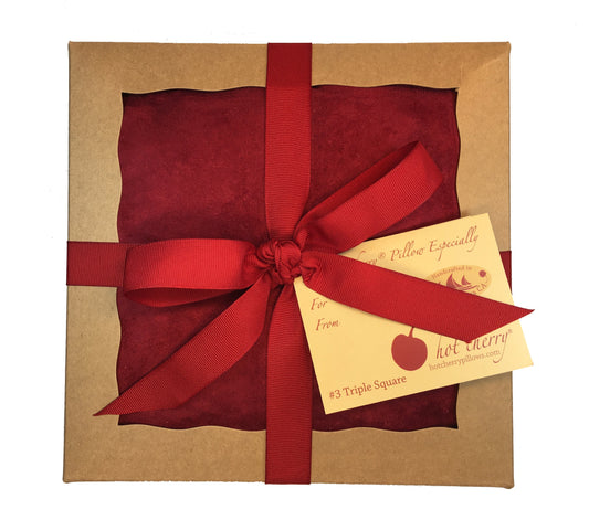 Hot Cherry Triple Square Pillow in Plush Red Ultra-Suede - Trending Wellness Store