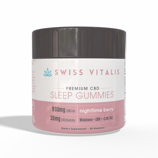 Swiss Vitalis  Sleep Gummies - 30 Count CBD+CBN+THC+Melatonin - Trending Wellness Store
