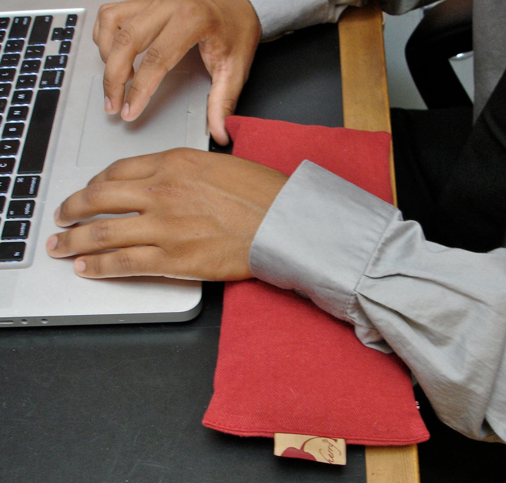 Hot Cherry Eye Pillow in Red Denim - Trending Wellness Store