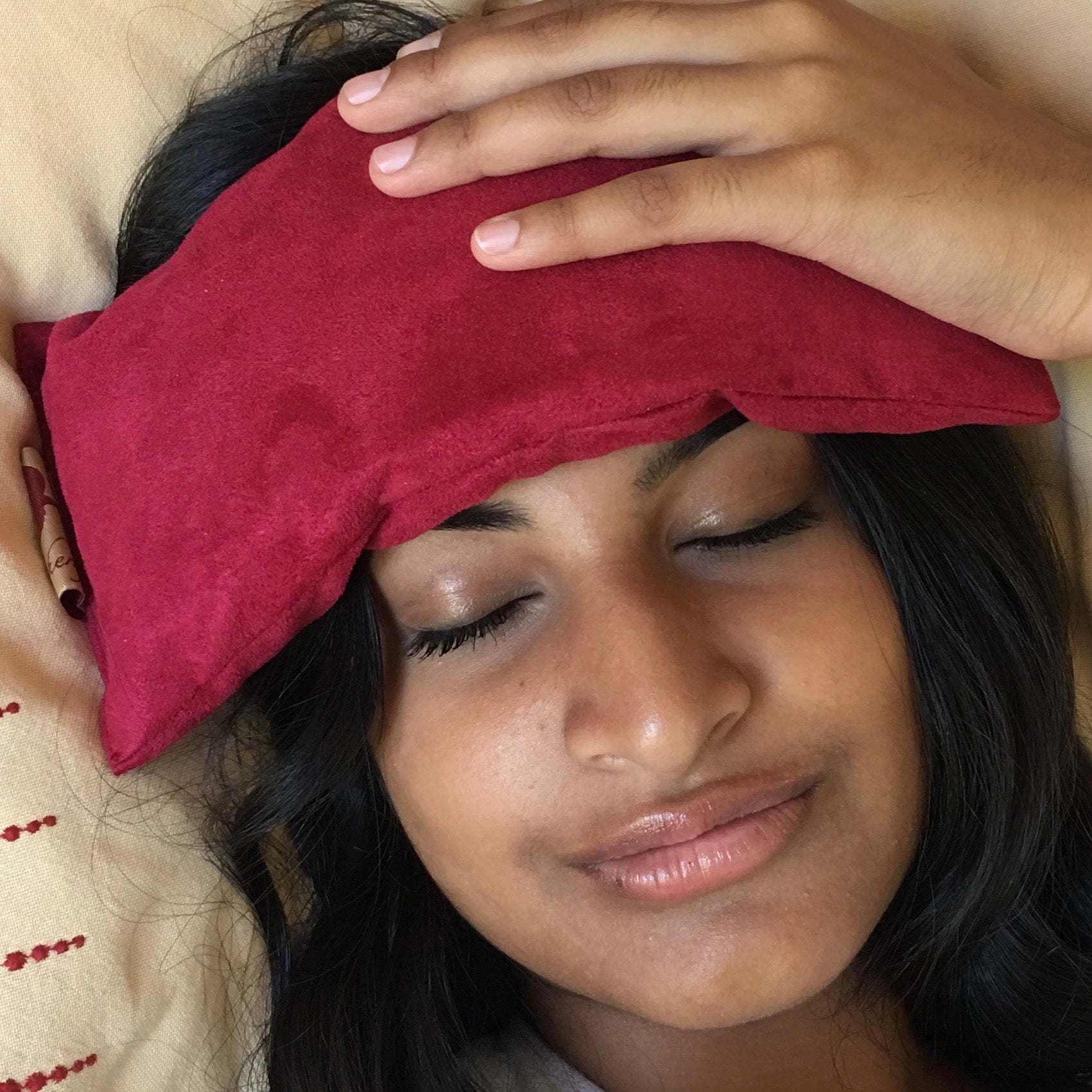 Hot Cherry Eye Pillow in Plush Red Ultra-Suede - Trending Wellness Store