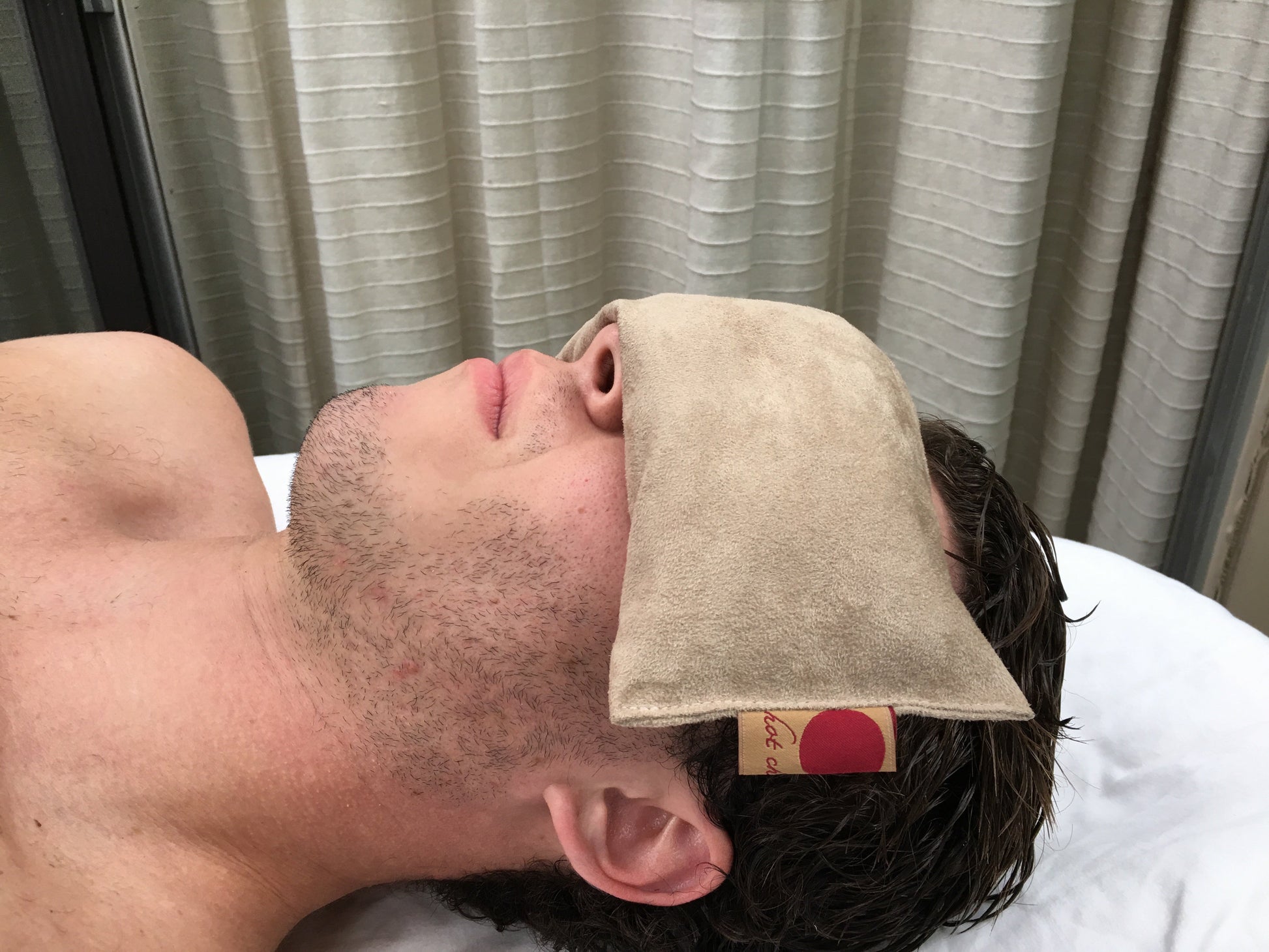 Hot Cherry Eye Pillow in Tan Ultra-suede - Trending Wellness Store