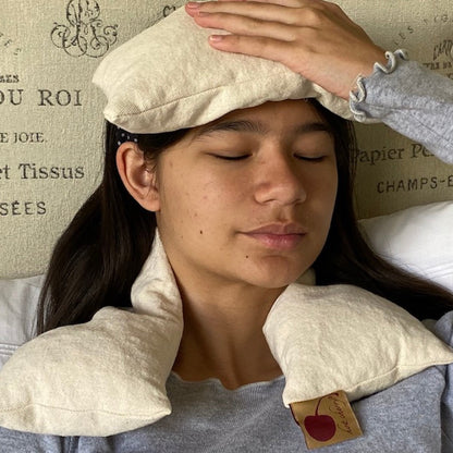 Hot Cherry Neck Wrap in Unbleached, Pre-washed, Natural Denim - Trending Wellness Store