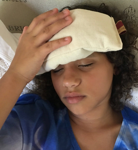 Hot Cherry Eye Pillow in Unbleached, Pre-washed, Natural Denim - Trending Wellness Store