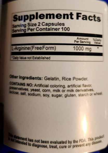 L-Arginine Free Form 1000mg 3X200 Capsules by Vitamins Because - Trending Wellness Store