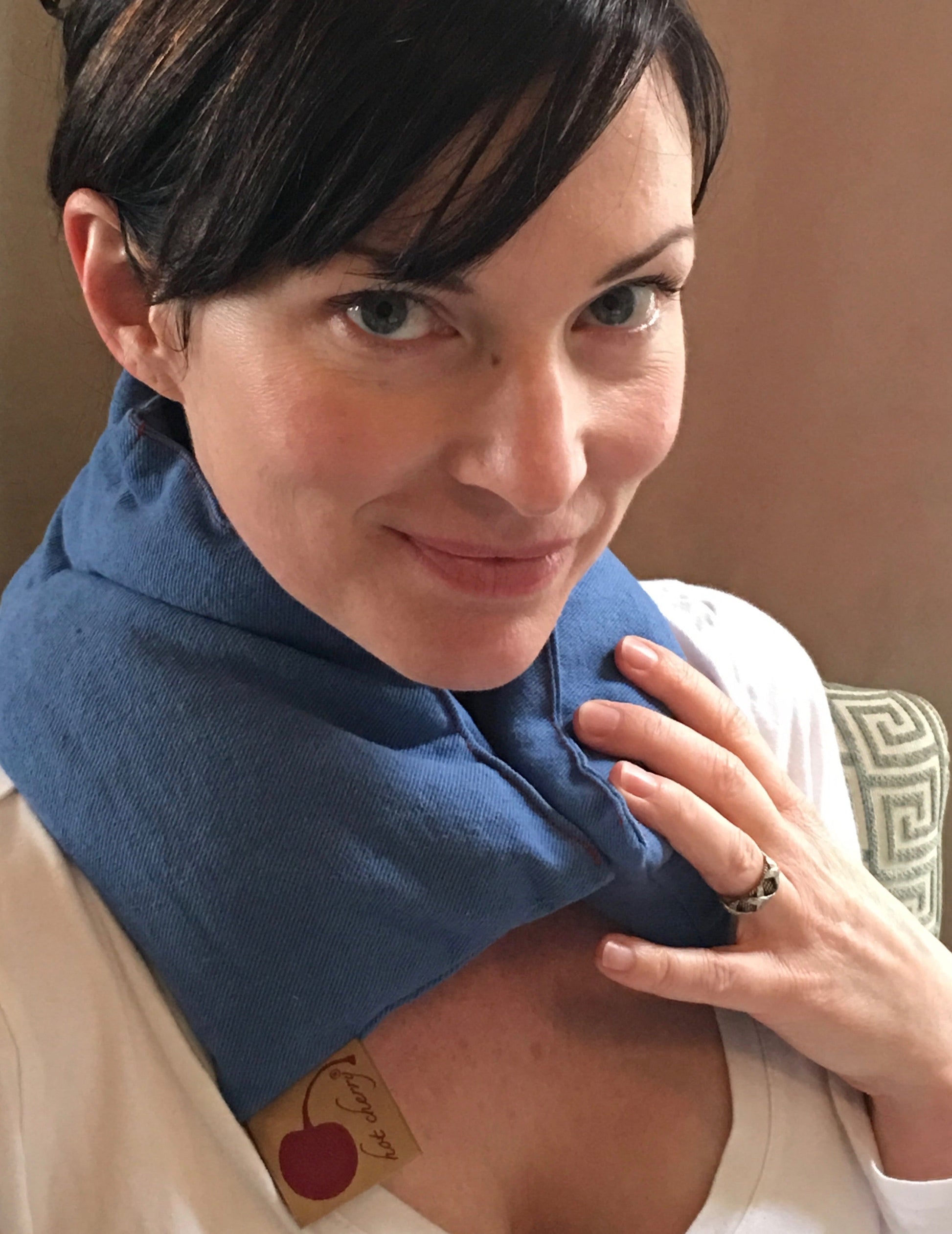 Hot Cherry Neck Wrap in Blue Denim - Trending Wellness Store
