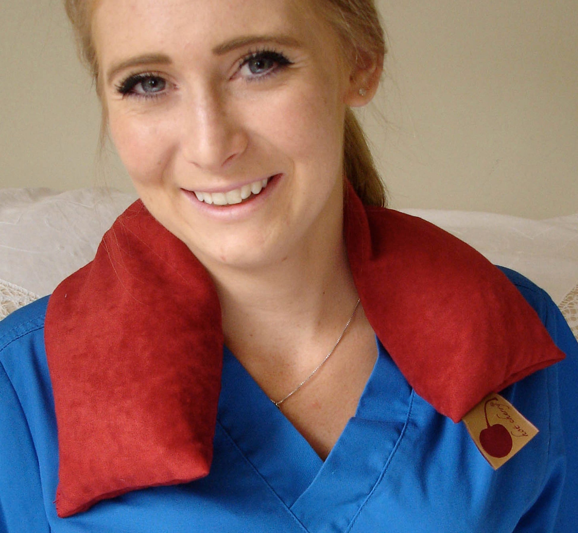 Hot Cherry Neck Wrap in Plush Red Ultra-Suede - Trending Wellness Store