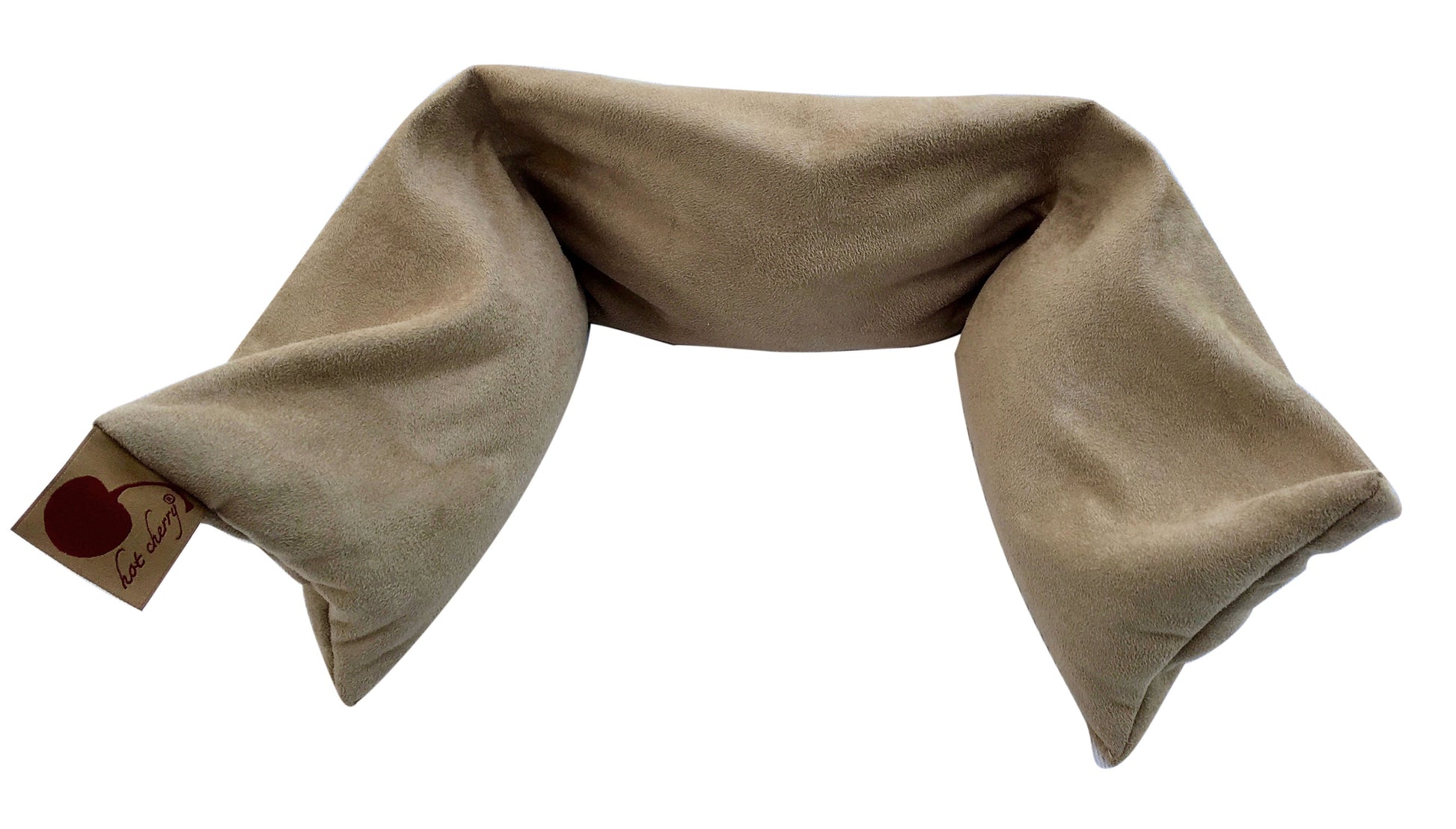 Hot Cherry Neck Wrap in Plush Tan Ultra-suede - Trending Wellness Store