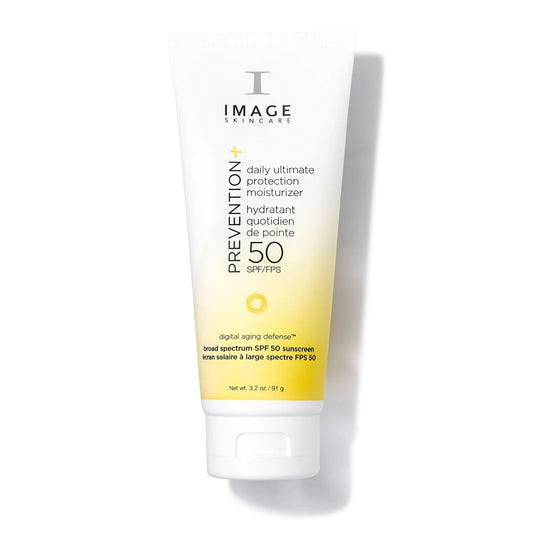 IMAGE Skincare PREVENTION+ Daily Ultimate Protection Moisturizer, SPF 50 Face Sunscreen Lotion, Zinc Oxide, Blendable with No White Cast, 3.2 oz - Trending Wellness Store