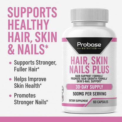 Probase Nutrition Hair, Skin and Nails Plus 60 Capsules 30-Day Supply - Trending Wellness Store