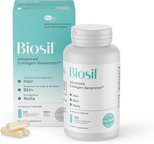 Biosil Collagen Generator - 120 Original Capsules - with Patented ch-OSA Complex - Generates & Protects Your Own Collagen - GMO Free - 60-Day Supply - Trending Wellness Store