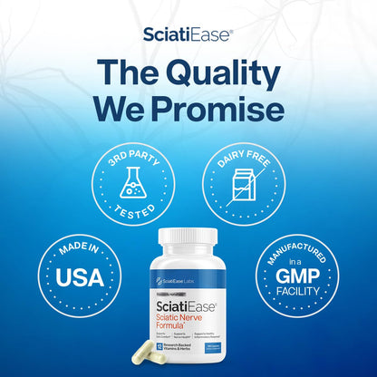 Sciatic Nerve Health Support Supplement - Nerve Support Formula with AlphaPalm, Pea, Vitamin B Complex, Alpha Lipoic Acid 300mg - 120 Capsules - Trending Wellness Store