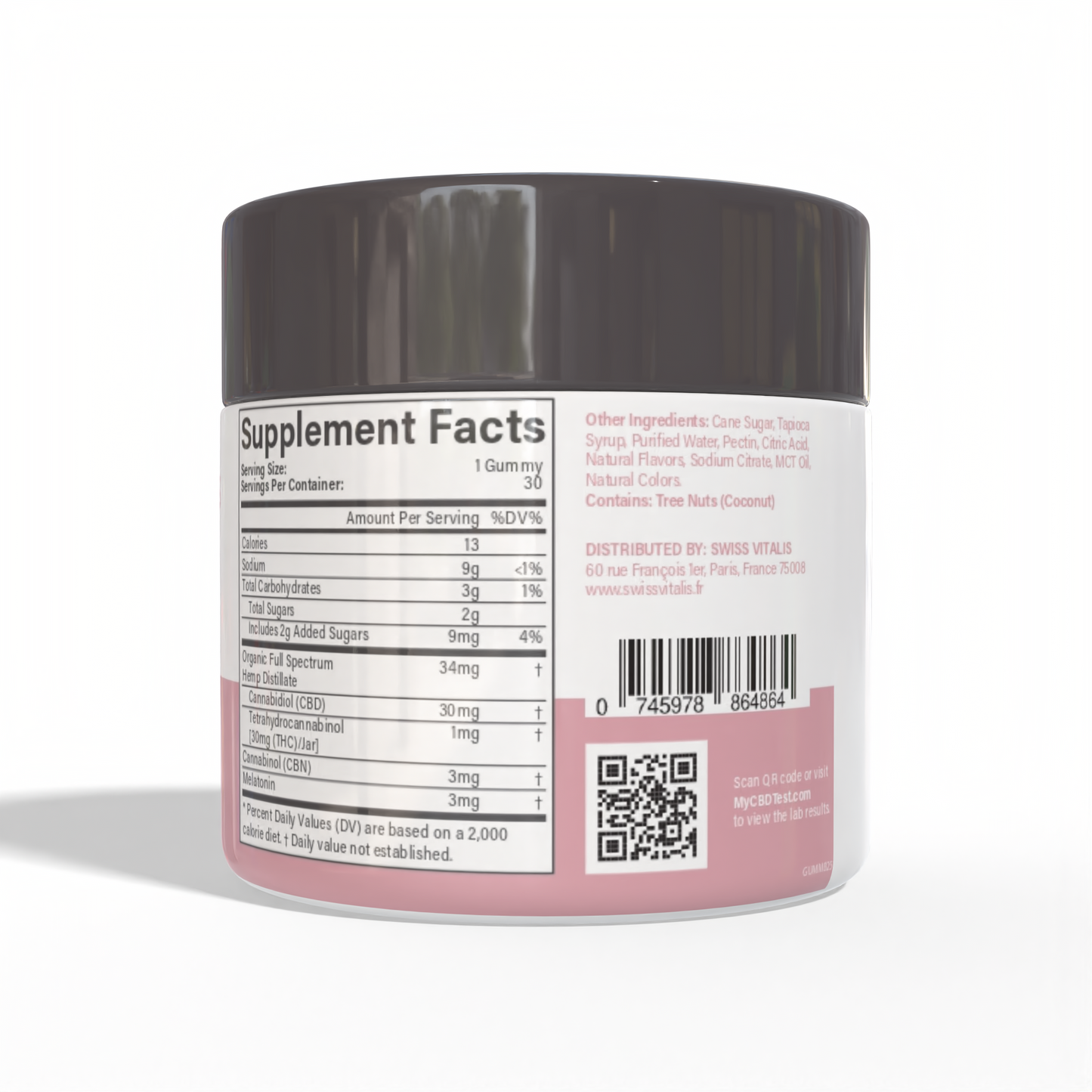 Swiss Vitalis  Sleep Gummies - 30 Count CBD+CBN+THC+Melatonin - Trending Wellness Store