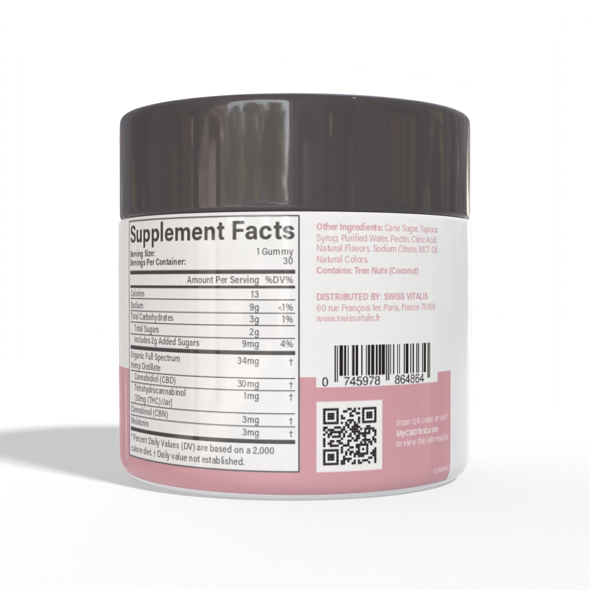 Swiss Vitalis  Sleep Gummies - 30 Count CBD+CBN+THC+Melatonin - Trending Wellness Store