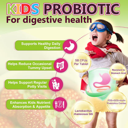 Kids Probiotic + Multivitamin, 5 Billion CFUs, 75 Tablets - Trending Wellness Store