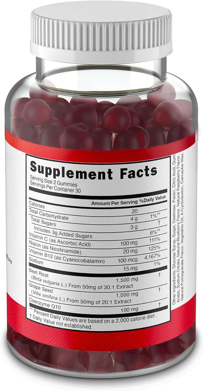 Beet Root Extreme Gummies with CoQ10, 60 Count - Trending Wellness Store