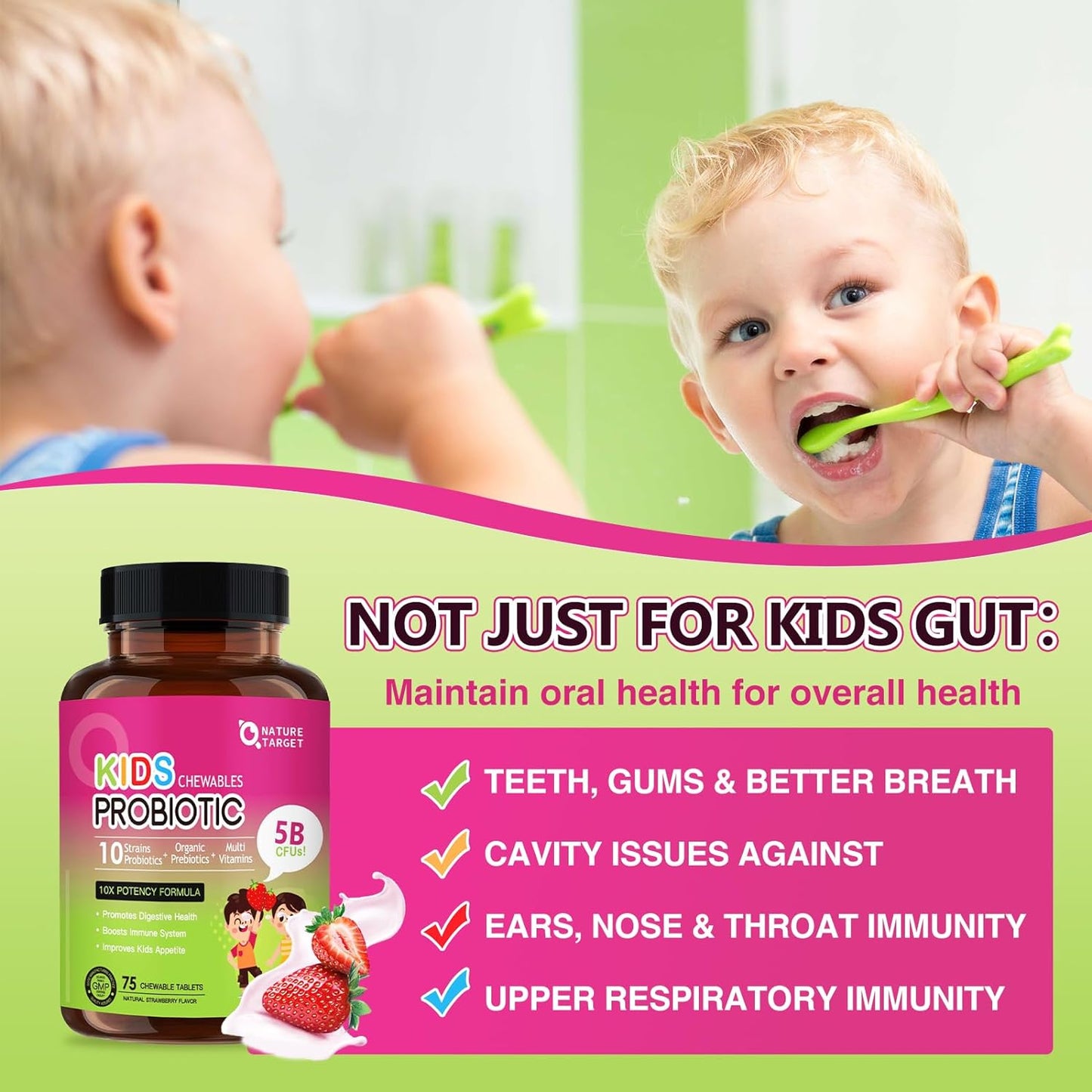 Kids Probiotic + Multivitamin, 5 Billion CFUs, 75 Tablets - Trending Wellness Store