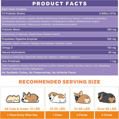 Probiotics for Dogs & Cats, 6 Billion CFUs - Trending Wellness Store