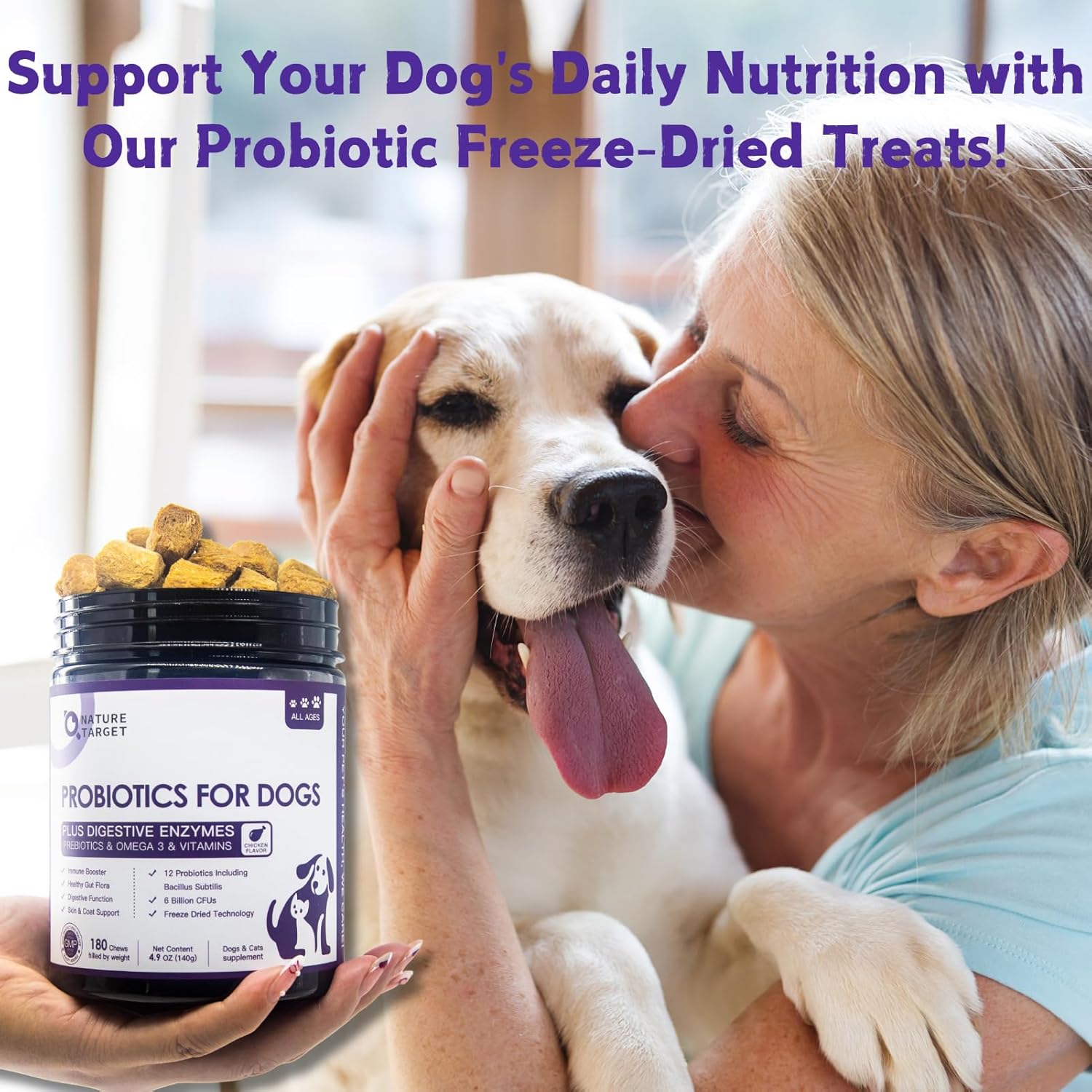 Probiotics for Dogs & Cats, 6 Billion CFUs - Trending Wellness Store