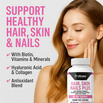 Probase Nutrition Hair, Skin and Nails Plus 60 Capsules 30-Day Supply - Trending Wellness Store