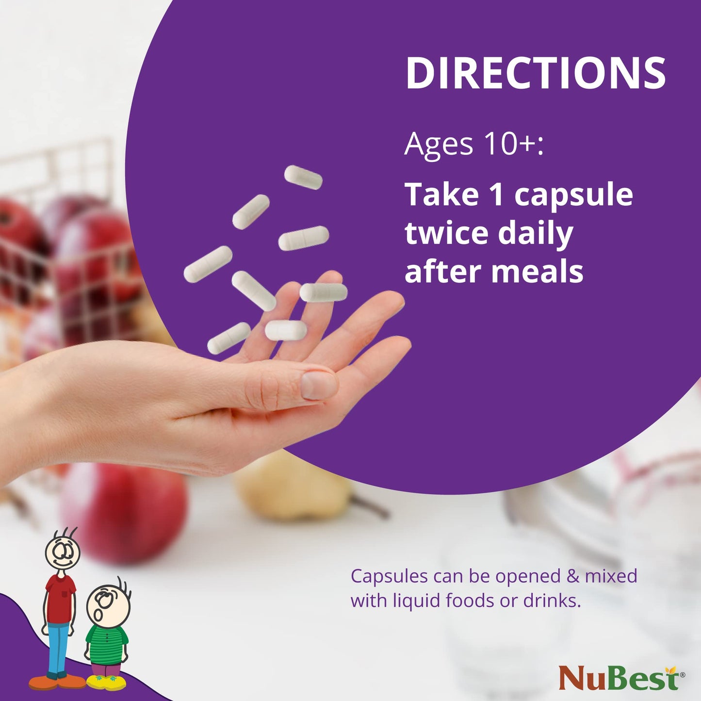 NuBest Tall 10+ Premium Bone Strength Formula, Enhanced Immunity and Overall Health for Age 10+ - Who Drink Milk Daily with Calcium, Vitamin D3, Vitamin K2, and Multivitamins - 60 Capsules - Trending Wellness Store