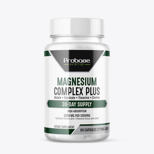 Magnesium Complex Plus with Magnesium Malate, Glycinate, L-Theanine, and Choline High Absorption Formula 60 Capsules 30-Day Supply - Trending Wellness Store