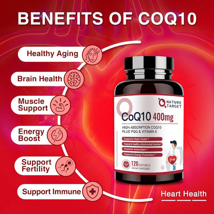 CoQ10 + PQQ + Vitamin E, 400mg, 120 Softgels - Trending Wellness Store