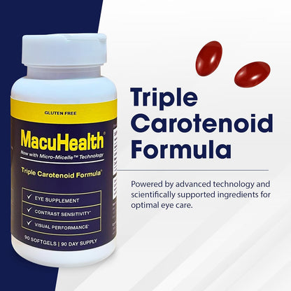 Macuhealth Triple Carotenoid Formula - Eye Vitamins for Adults - 90 Softgels, 3 Month Supply - Trending Wellness Store