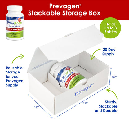 Prevagen Extra Strength 20mg, 60 Capsules with Apoaequorin & Vitamin D with Attractive and Stackable Prevagen Storage Box