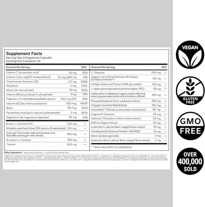 QUALIA MIND | The Ultimate Blend For Brain Health* | Doctor-Formulated Nootropic To Fuel Focus & Concentration* | Supports Long Term Brain Health| Maintain Drive & Productivity | 2 Month Supply - Trending Wellness Store