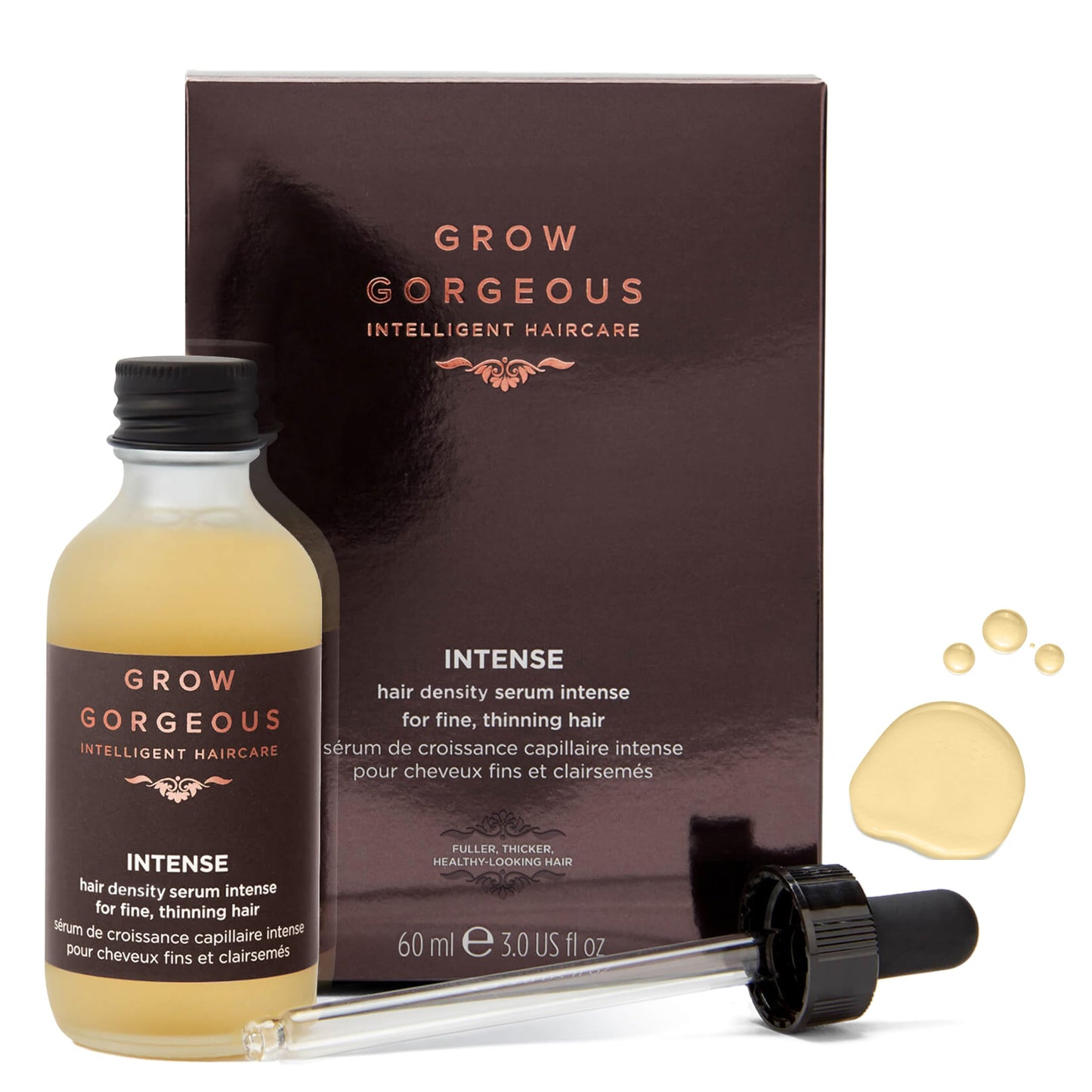 Grow Gorgeous Density Serum Intense - Hair Growth Serum With Caffeine. For Thin and Damaged Hair. Increases Thickness Of Each Strand By Up To 13%. 2 Fl Oz - Trending Wellness Store