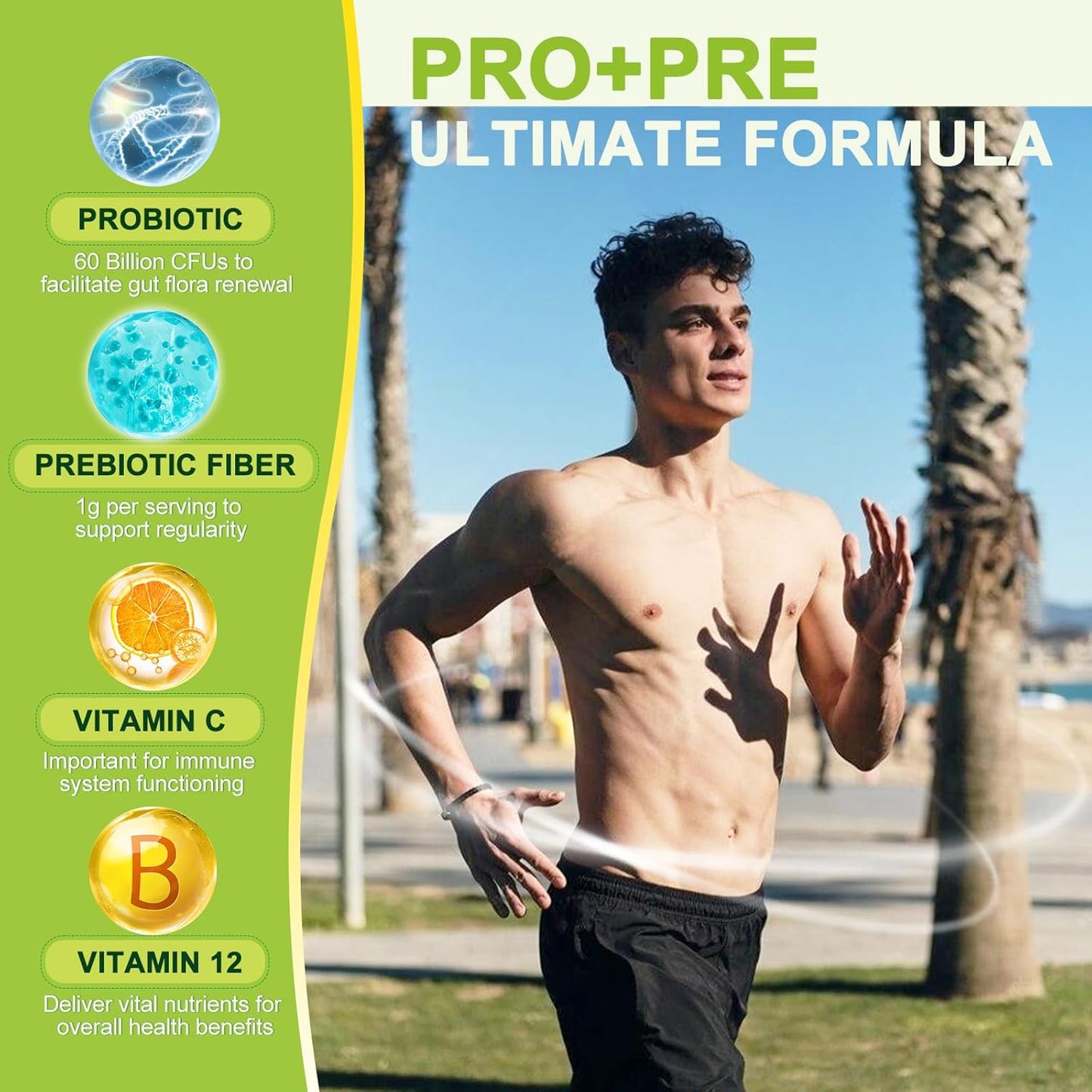 Probiotics with Prebiotic Fiber, 60 Billion CFUs, 120 Capsules - Trending Wellness Store