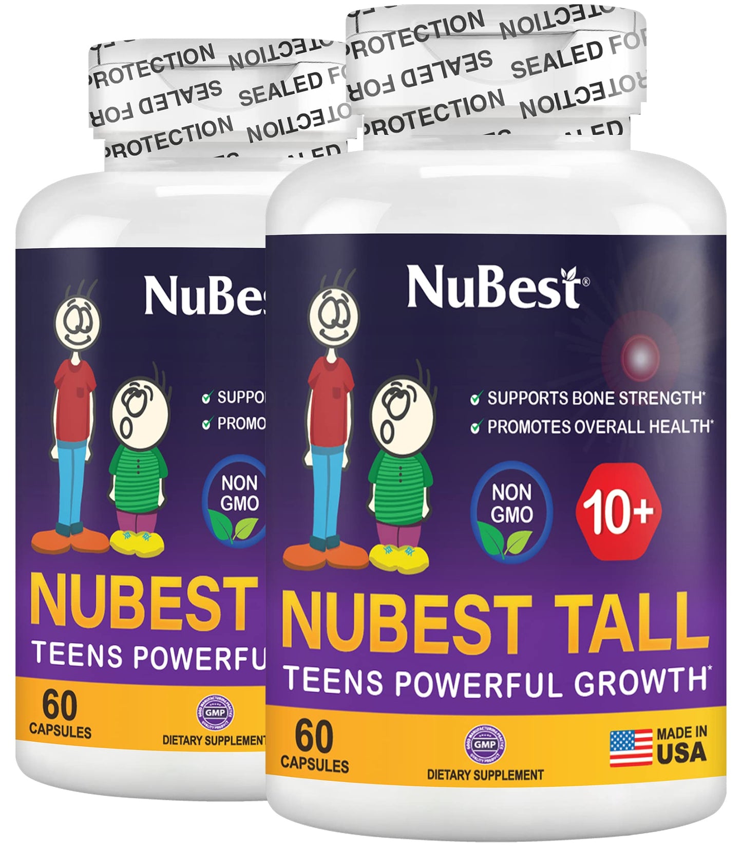 NuBest Tall 10+ Premium Bone Strength Formula, Enhanced Immunity and Overall Health for Age 10+ - Who Drink Milk Daily with Calcium, Vitamin D3, Vitamin K2, and Multivitamins - 60 Capsules - Trending Wellness Store